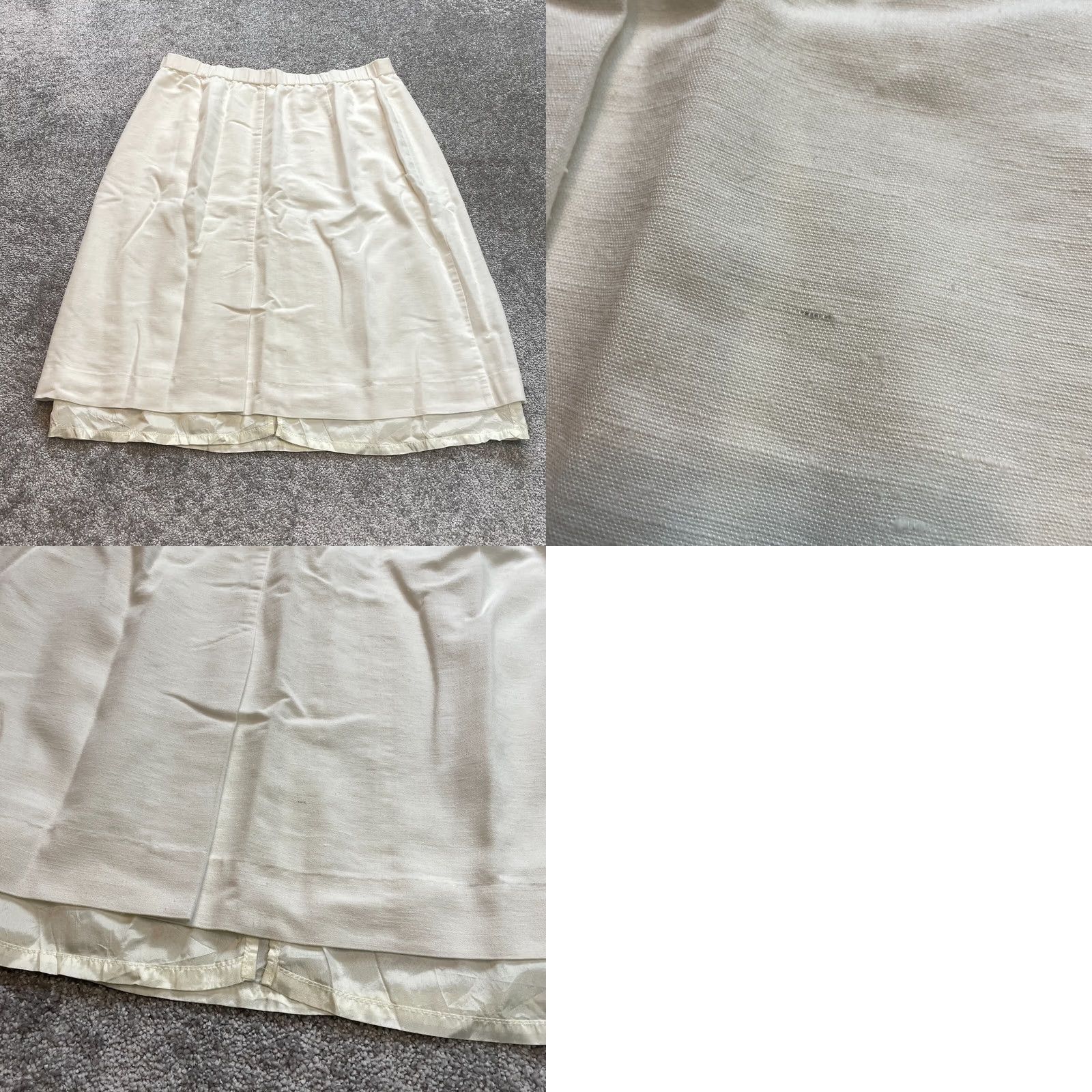 Vintage VINTAGE Koret Career A‑Line Skirt Womens 24W / 38 White Rayon Knee Length US Md. Size 42" / US 20 - 9 Thumbnail