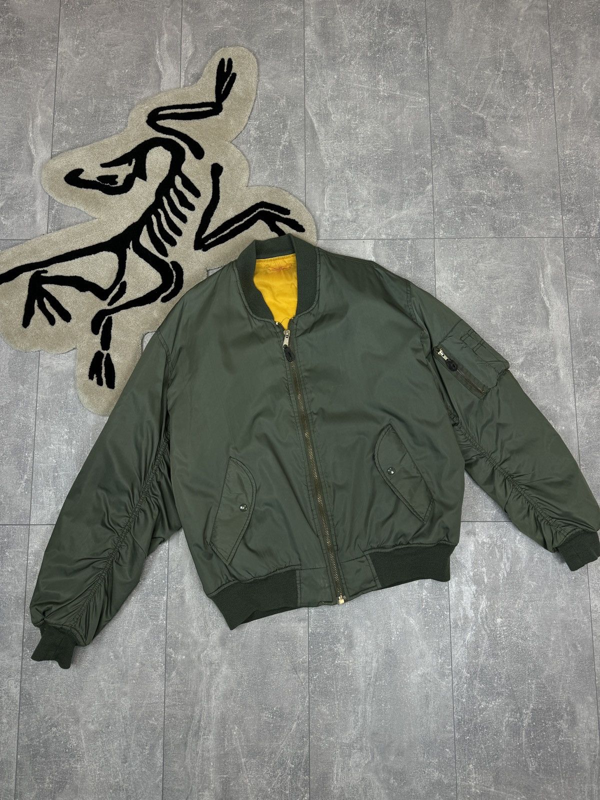 Other Mens Ma1 Flyer Vintage Nylon Bomber Jacket Boxy Fit Oversize Size US XXL / EU 58 / 5 - 1 Thumbnail