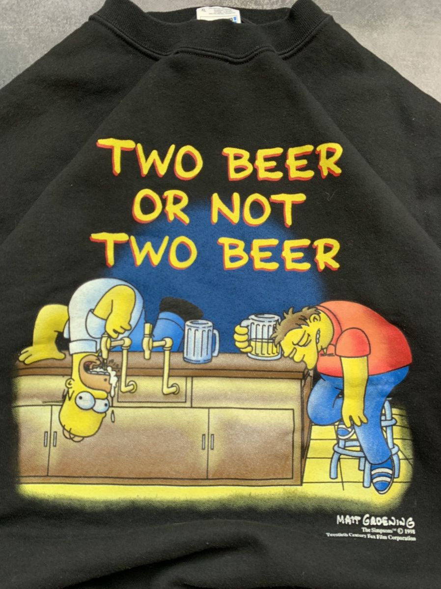 The Simpsons × Vintage Vintage sweatshirt the Simpson “two beer or not two beer” Size US XL / EU 56 / 4 - 6 Thumbnail