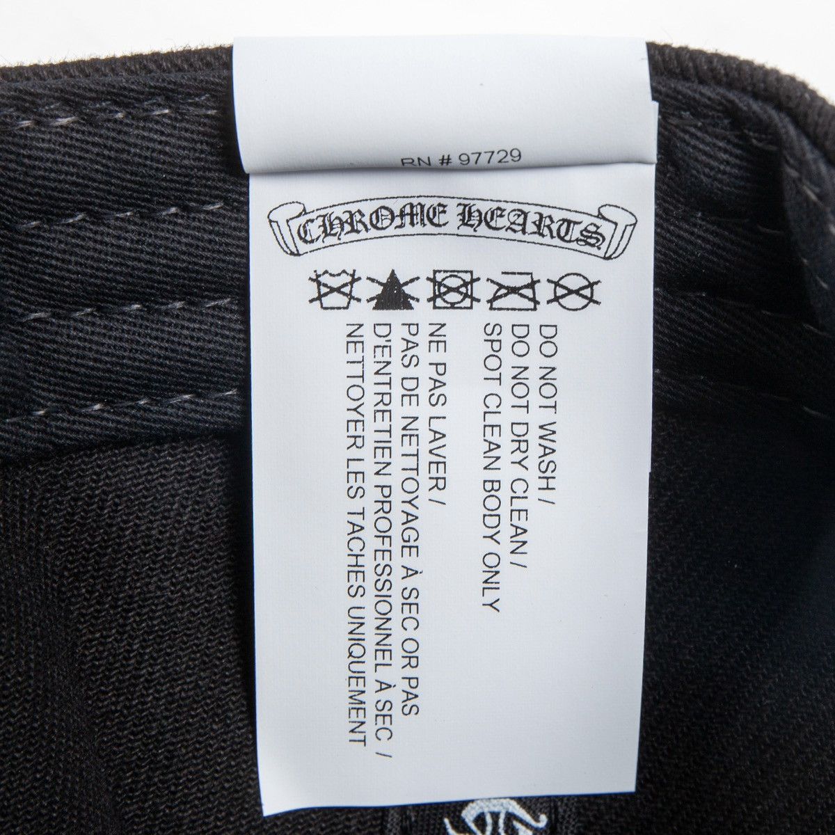 Chrome Hearts Embroidered Scroll Logo Baseball Hat Black White Size ONE SIZE - 10 Thumbnail