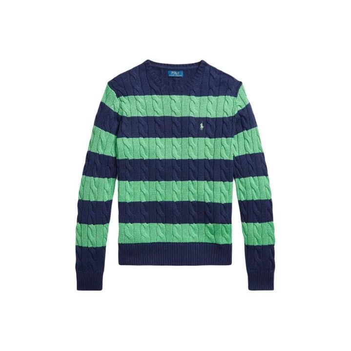 Polo Ralph Lauren Polo Ralph Lauren Cable-Knit Striped Pony Sweater Size US S / EU 44-46 / 1 - 1 Thumbnail