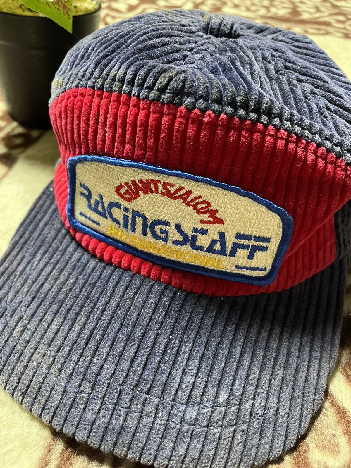 Formula 1 × Vintage 🔥Vintage Giant Slalom Racing Staff 5 Panel Courdroy Cap 🇯🇵 Size ONE SIZE - 2 Thumbnail