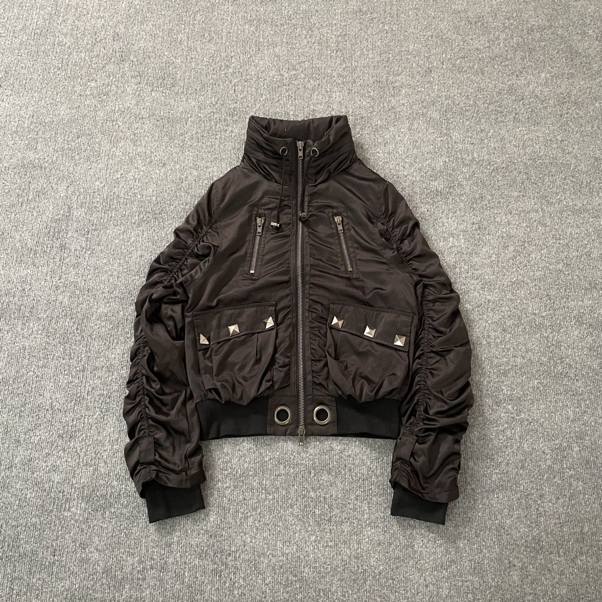 Japanese Brand Japanese Dig Deep Bomber Cropped Jacket Y2K GOA Bono Style Size L / US 10 / IT 46 - 1 Thumbnail