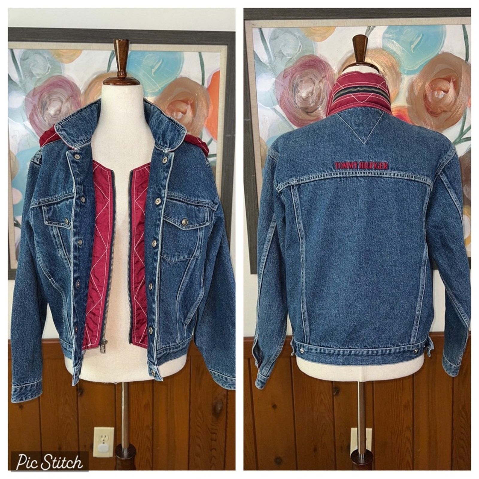 Tommy Hilfiger Super Cool Vintage 90s Tommy Hilfiger Jean Jacket! Size L / US 10 / IT 46 - 1 Thumbnail