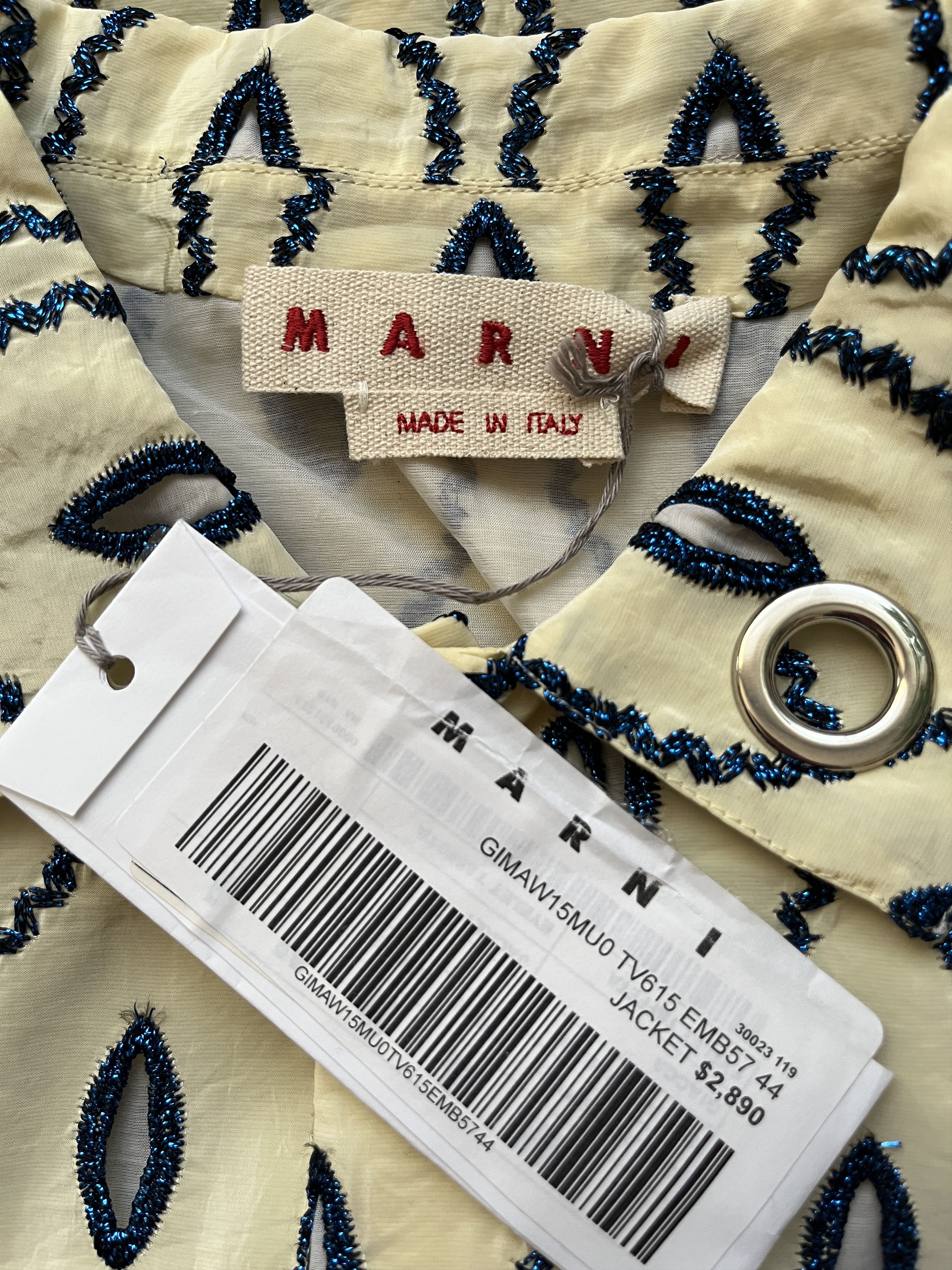 Marni ⚡️QUICK SALE⚡️Marni Cream Eyelet Taffeta Embroidered Jacket Size M / US 6-8 / IT 42-44 - 3 Thumbnail