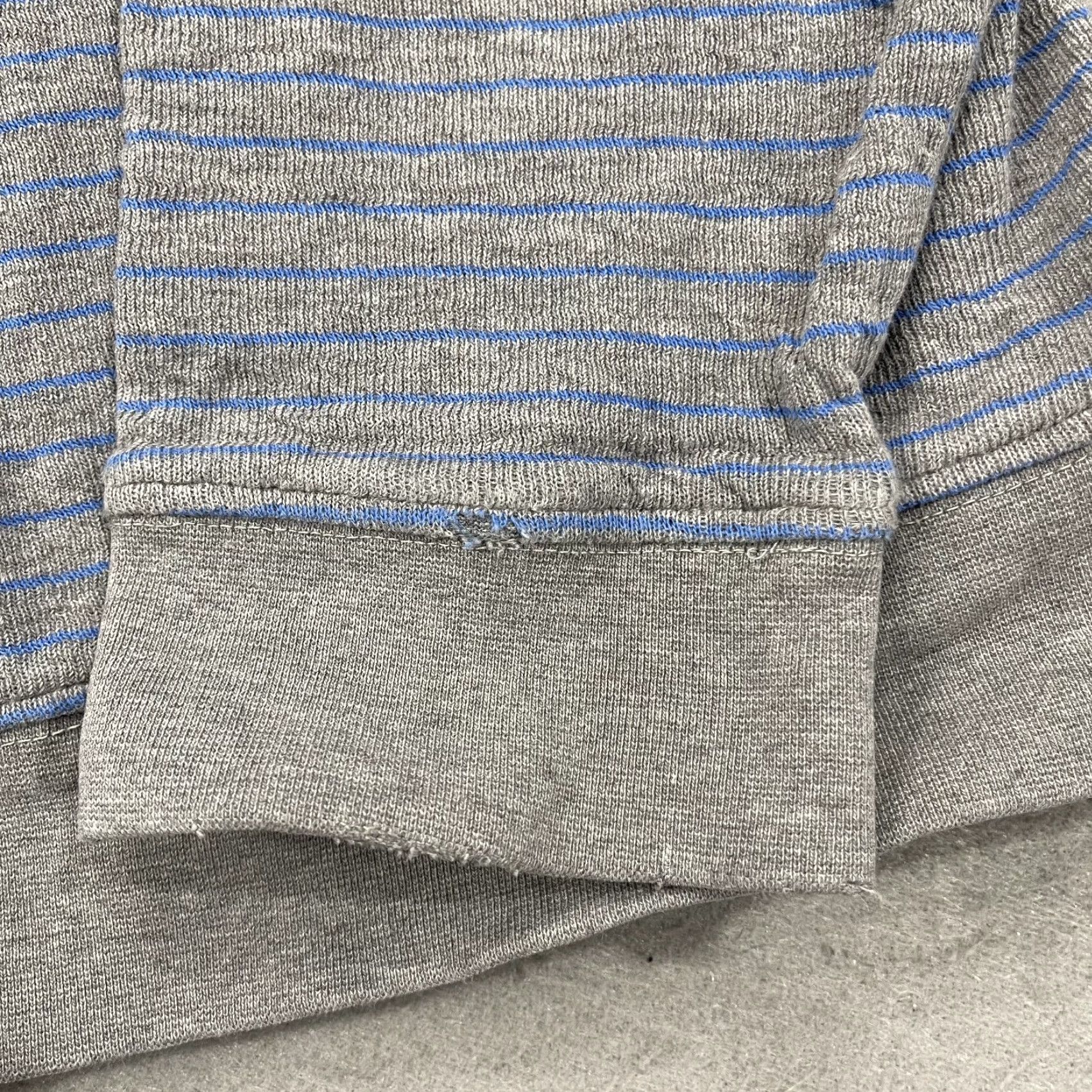 johnnie-O johnnie-O Sweater Mens Large Gray 1/4 Zip Cotton Golf Pullover Striped Mock Neck Preppy Size US L / EU 52-54 / 3 - 4 Thumbnail