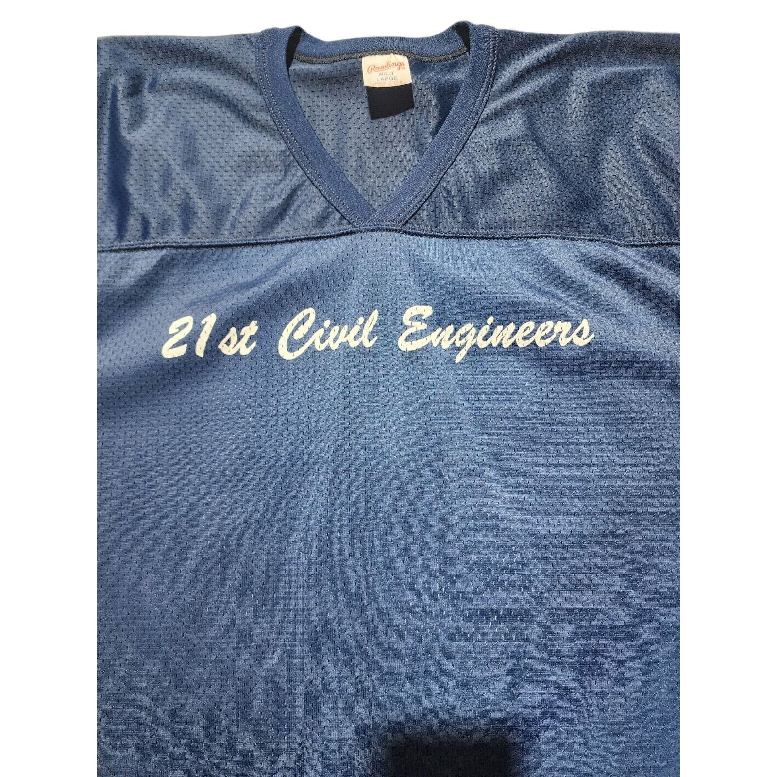Vintage Vintage Rawlings Jersey Men's Large Blue 21st Civil Engineer Size US L / EU 52-54 / 3 - 2 Thumbnail