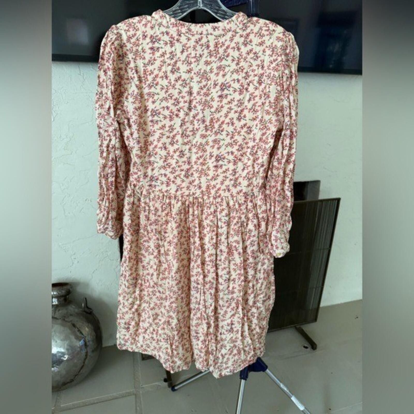 Yasuyuki Ishii Y.A.S YASCESARA Floral Mini Dress EU S Pink V-Neck Boho NWT Size S / US 4 / IT 40 - 3 Thumbnail