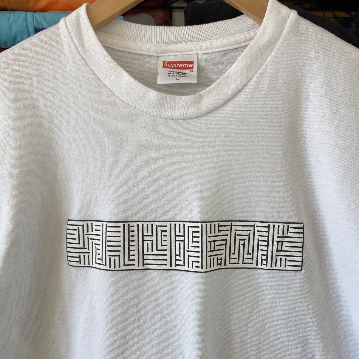 Supreme Supreme Optical Illusion Box Logo T-Shirt Shite 2011 Size US L / EU 52-54 / 3 - 2 Thumbnail