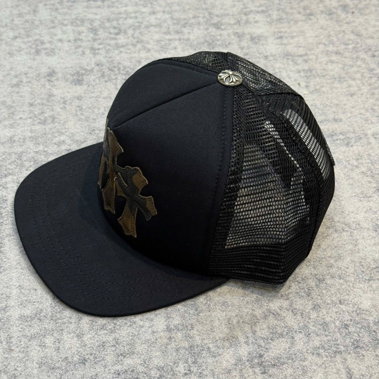 Chrome Hearts Chrome Hearts Cemetery Leather Patch Camo Trucker Hat black Size ONE SIZE - 3 Thumbnail