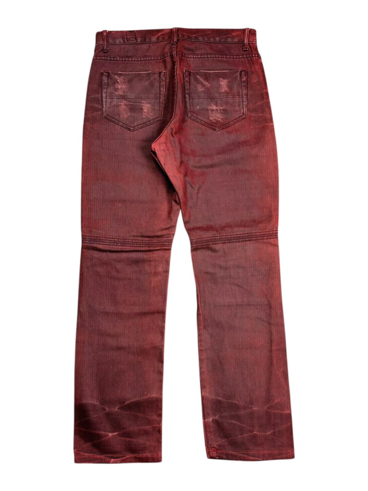 Tornado Mart 2000s Semantic Design - Red Blood Distressed Denim Pants Size US 29 - 2 Thumbnail