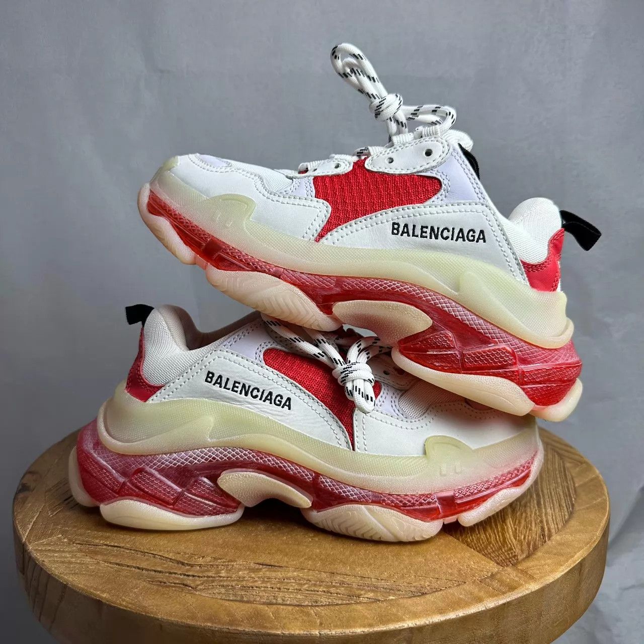 Balenciaga BALENCIAGA TRIPLES White/Red Crystal 36 98 New Box Size US 5.5 / IT 35.5 - 3 Thumbnail