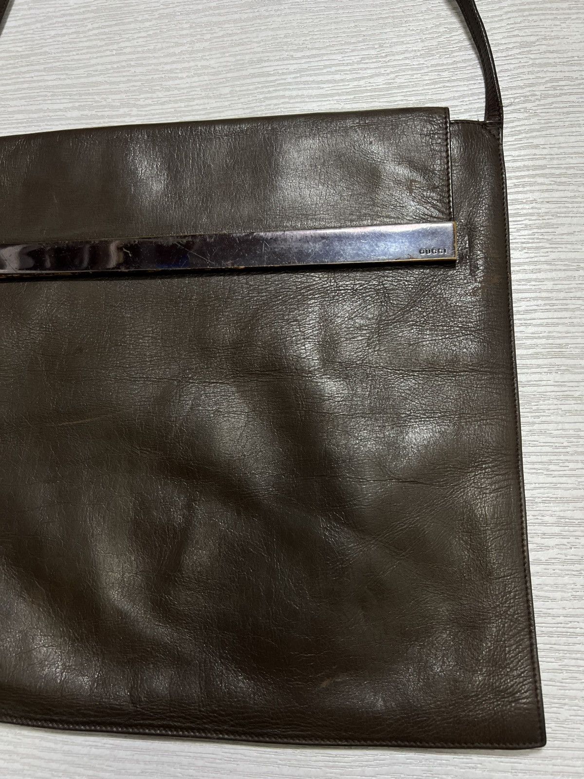 Gucci Gucci - Tom Ford - Brown Leather Shoulder Bag Size ONE SIZE - 8 Thumbnail