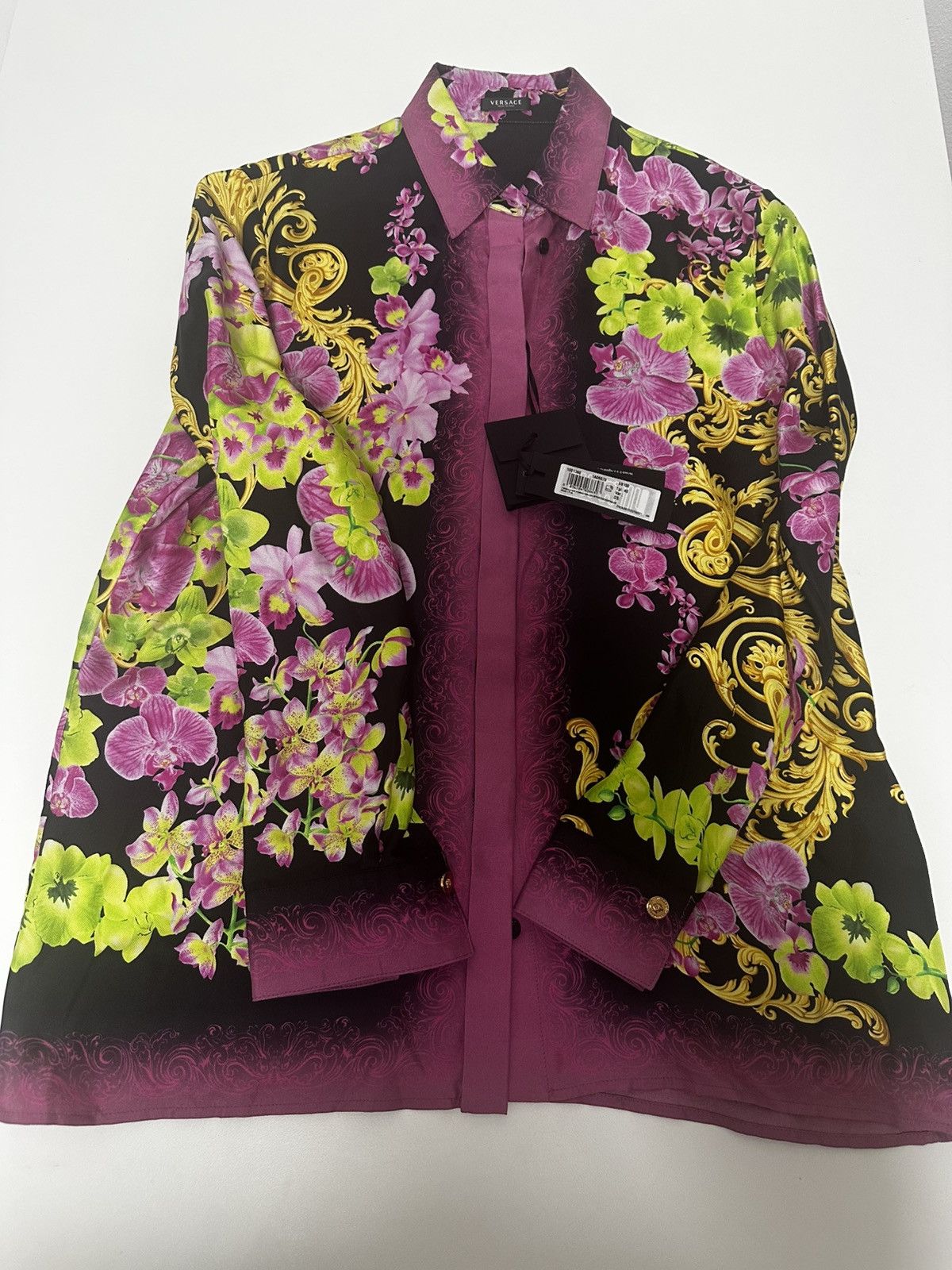 Versace Versace Medusa Orchid Silk Shirt Size S / US 4 / IT 40 - 7 Thumbnail