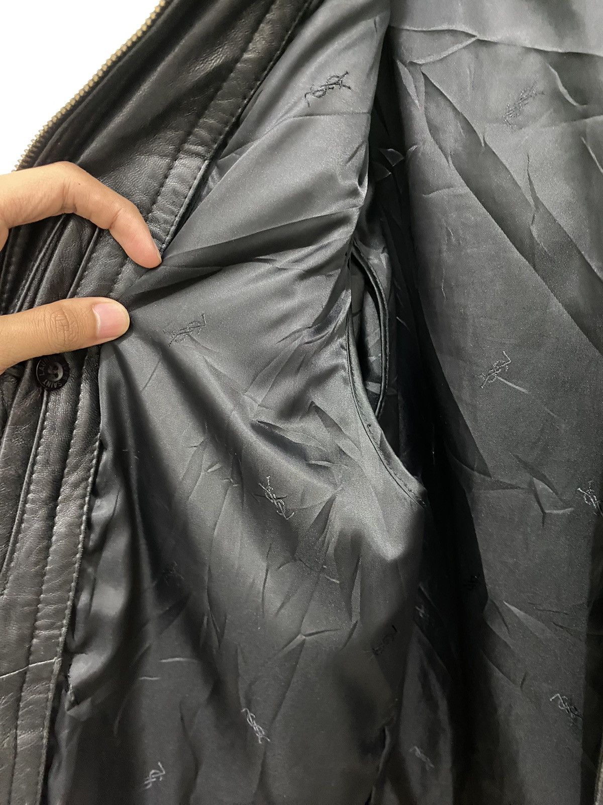 Saint Laurent Paris 💥Leather💥Yves Saint Laurent Leather Coat Size US L / EU 52-54 / 3 - 17 Thumbnail