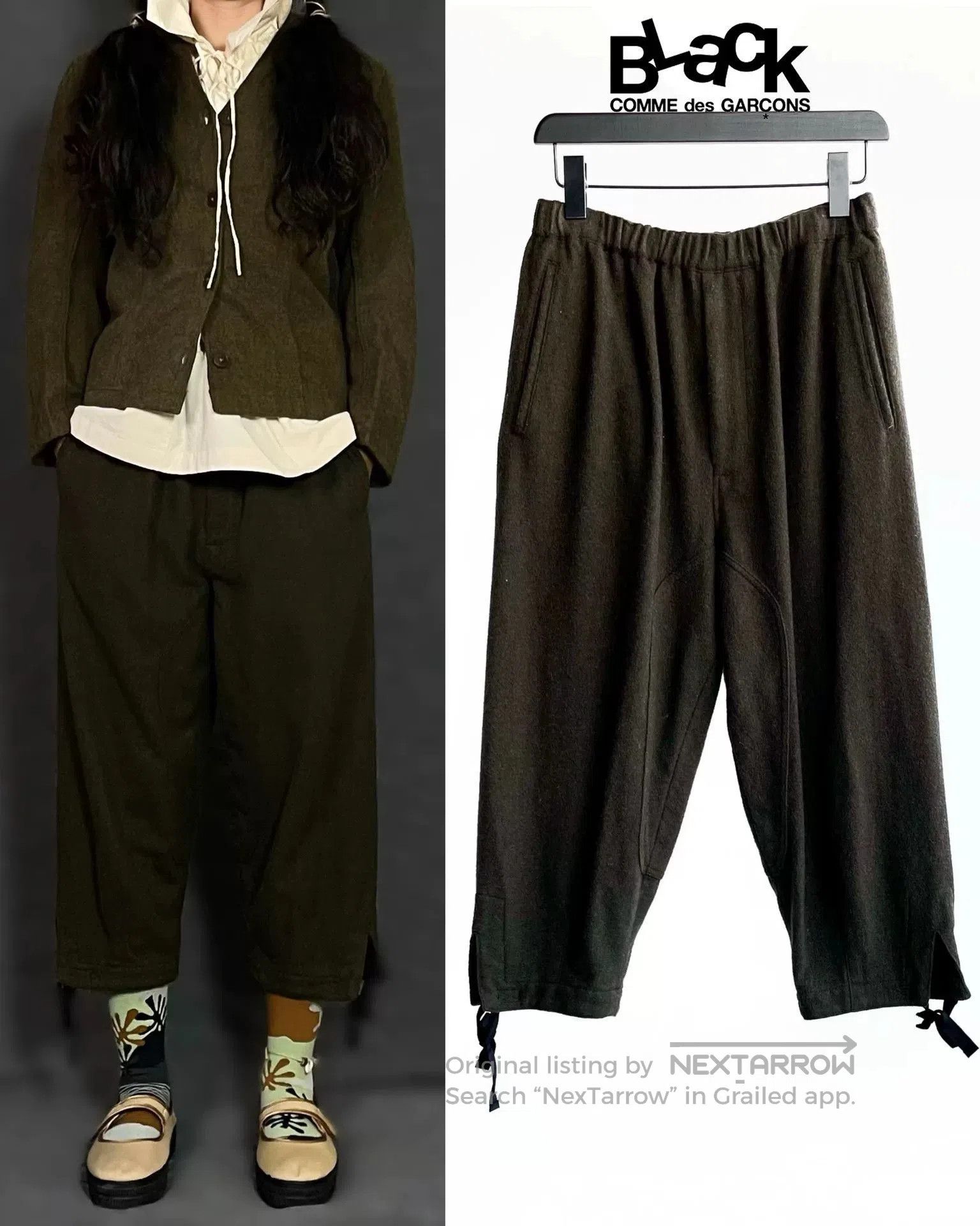 CDG by Comme des Garcons Black Military Style Wool Tapered Pants. Size US 26 / EU 42 - 1 Thumbnail