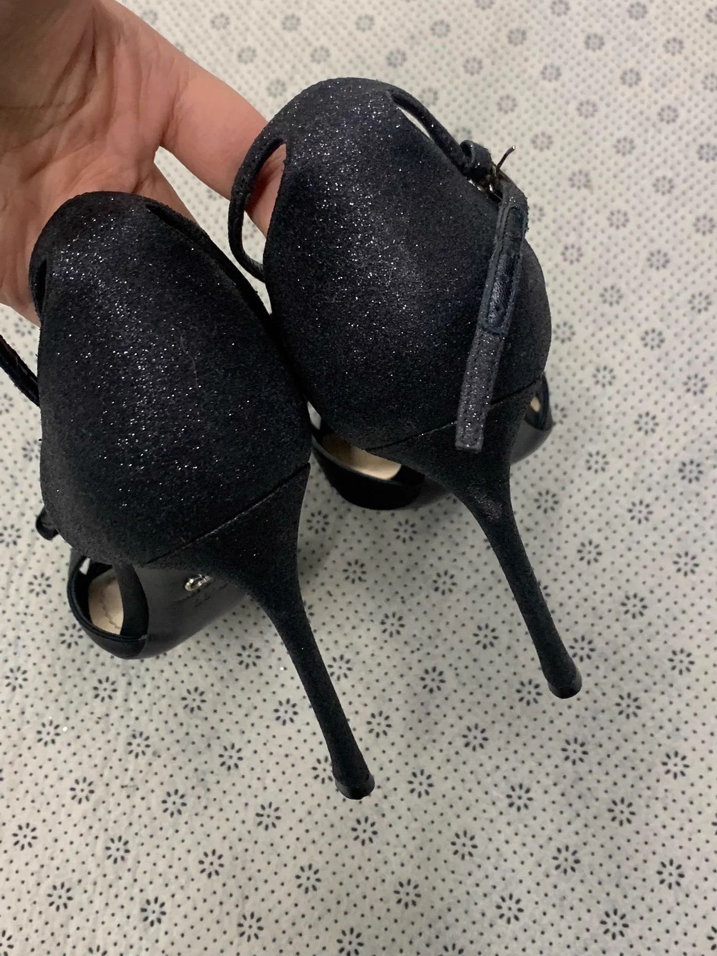 Dior Dior Black Rose Satin Paneled Heels 38.5 New Size US 7.5 / IT 37.5 - 3 Thumbnail