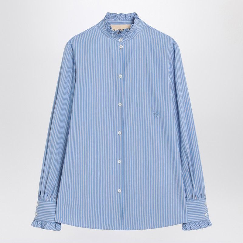 Valentino Valentino Light Blue Striped Shirt In Cotton Size XS / US 0-2 / IT 36-38 - 1 Thumbnail