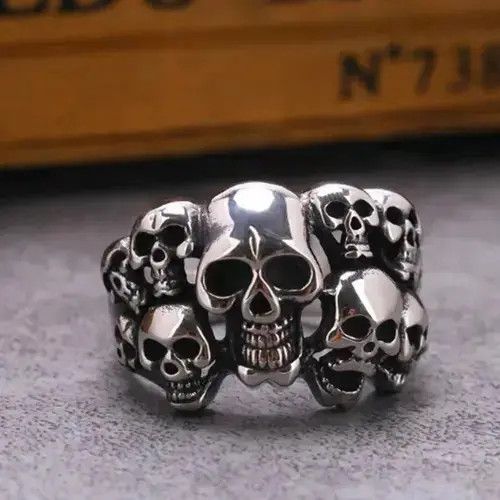 Other Multiple Skeleton Skull Man Rings Grunge Rock Ghost Size ONE SIZE - 2 Thumbnail