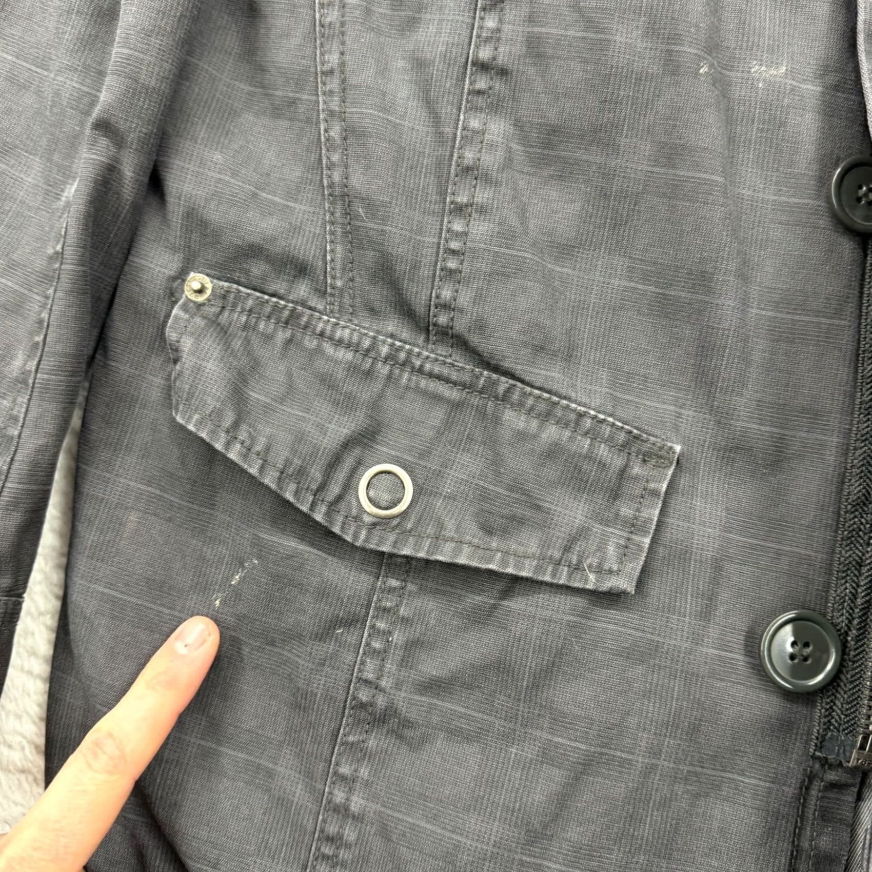 Guess VINTAGEGUESS Gray Plaid Utility Jacket Zip Button Pockets Size S Canvas Mens Jacket Size US S / EU 44-46 / 1 - 4 Thumbnail