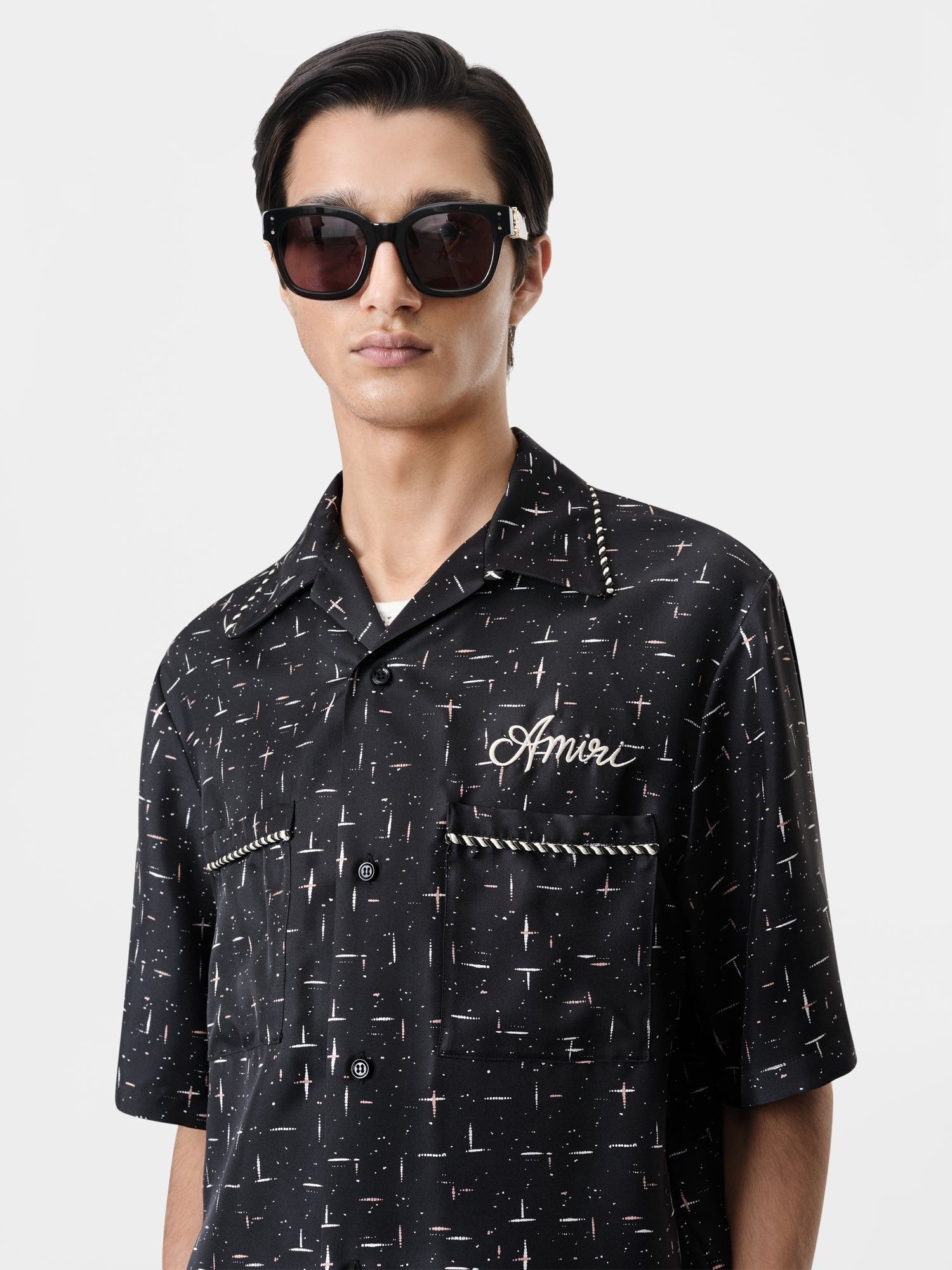 Amiri o1orln1025 Fleck Bowling Shirt in Black Size US L / EU 52-54 / 3 - 3 Thumbnail