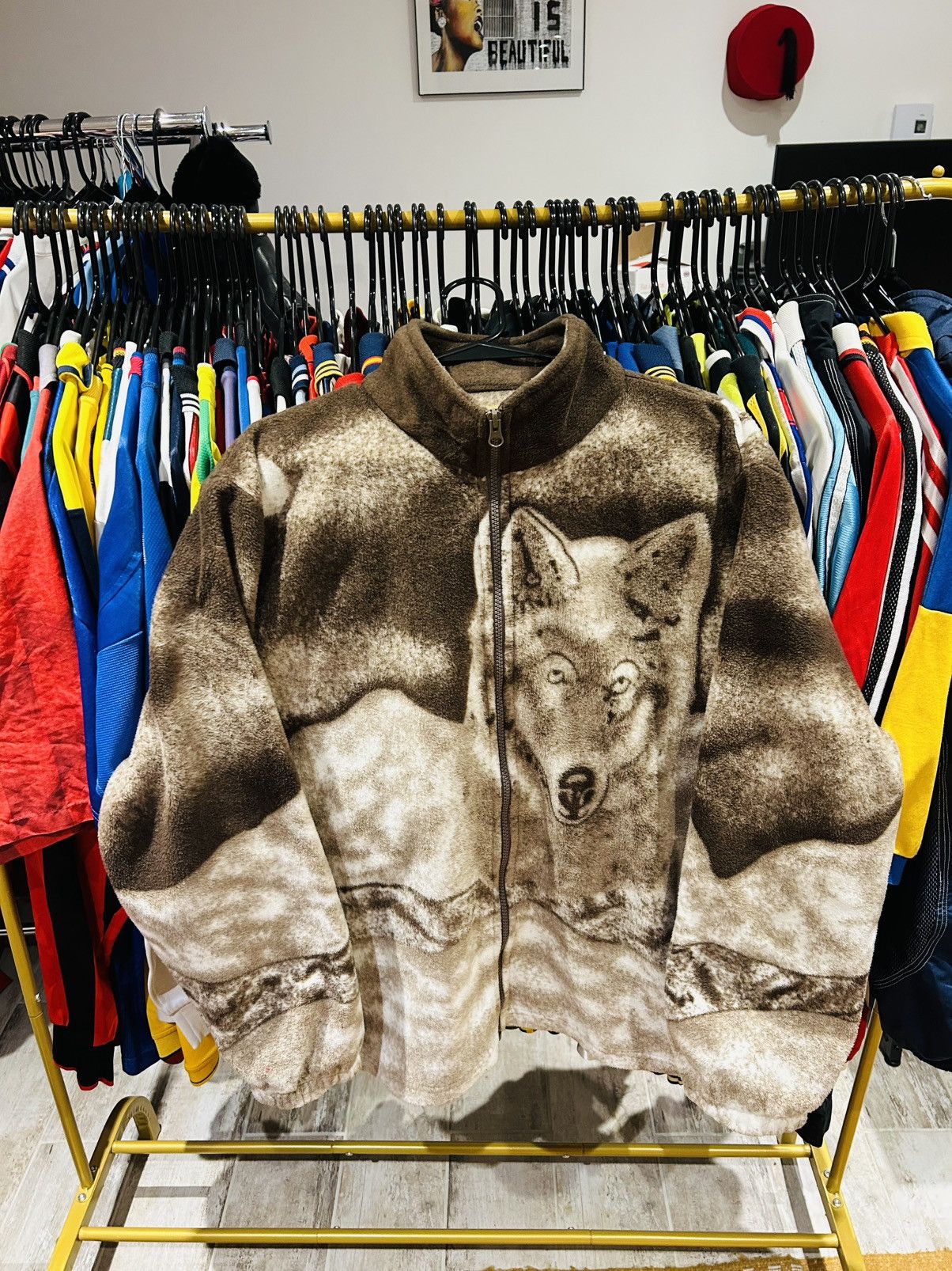Vintage Vintage 90s wolf fleece jacket Size US L / EU 52-54 / 3 - 1 Thumbnail