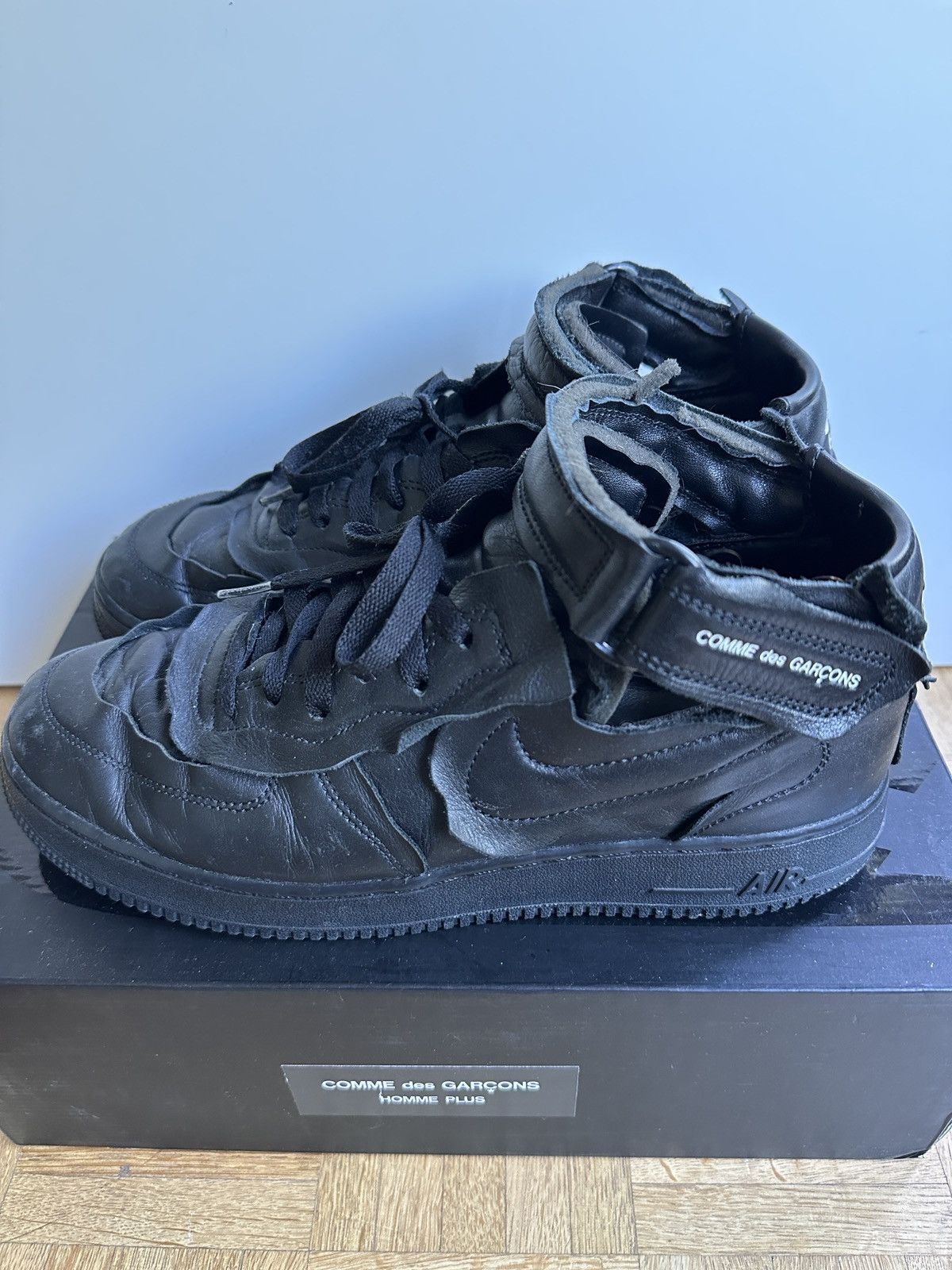 Comme des Garcons Homme Plus × Nike AF1 x Comme des Garçons “Triple Black” Size US 10 / EU 43 - 3 Thumbnail