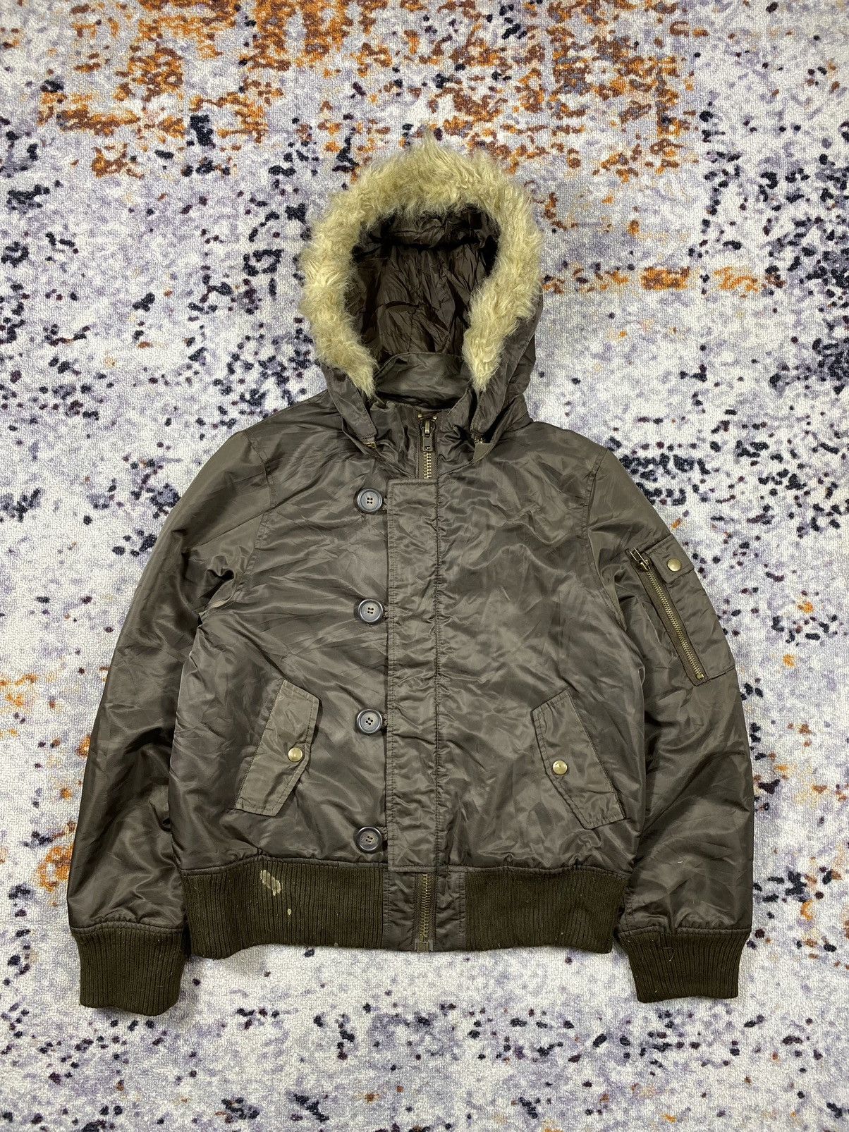 If Six Was Nine c.o.l.z.a - Fur Boxy Coat bomber army Jacket Size US L / EU 52-54 / 3 - 1 Thumbnail