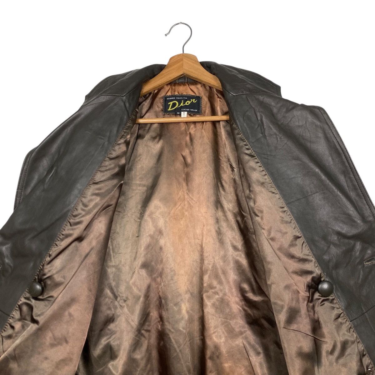 Leather Vintage leather overcoat double breasted Size US M / EU 48-50 / 2 - 12 Thumbnail