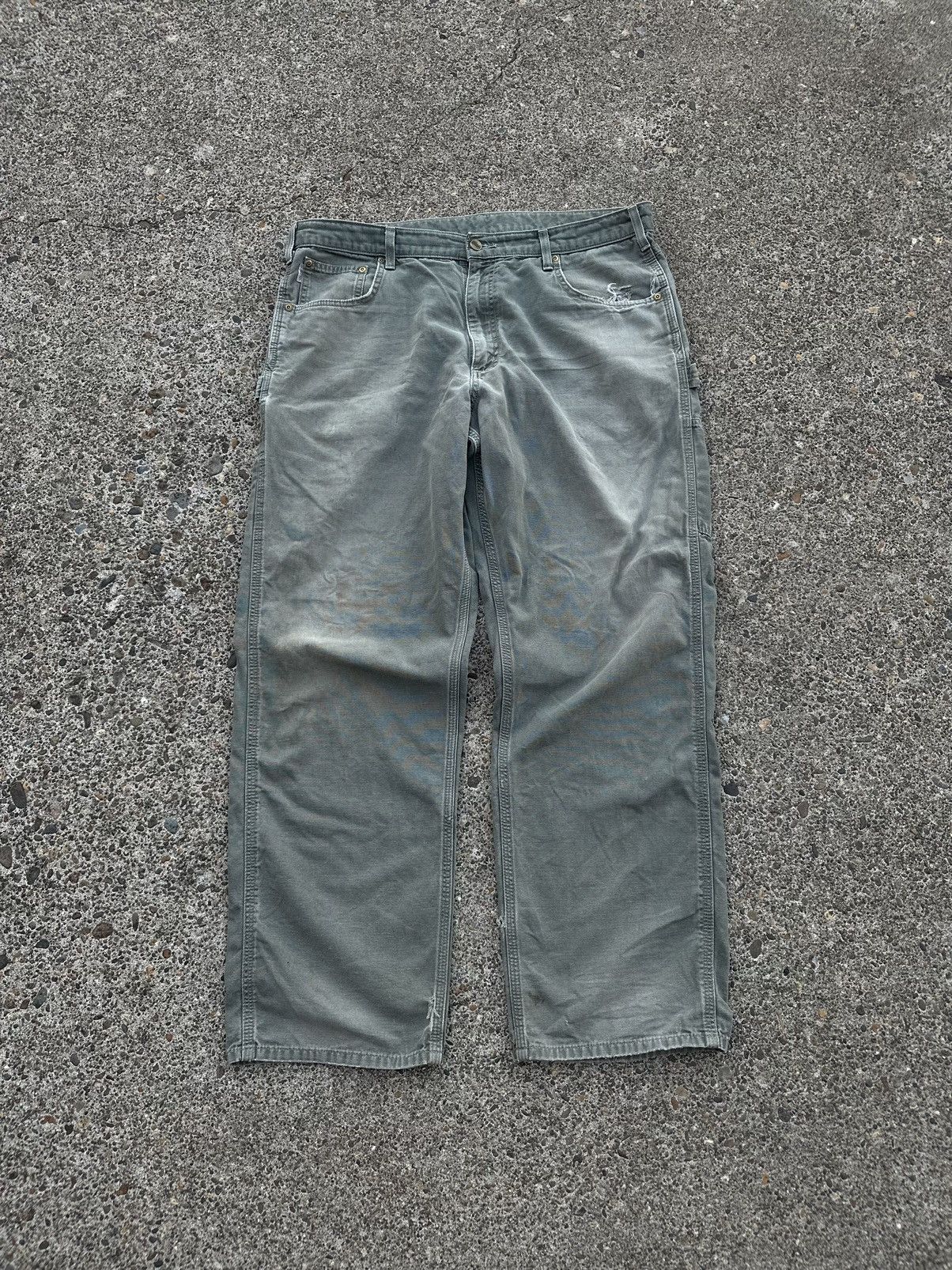 Carhartt × Vintage Olive Green Relax Fit Carharts Size US 38 / EU 54 - 3 Thumbnail
