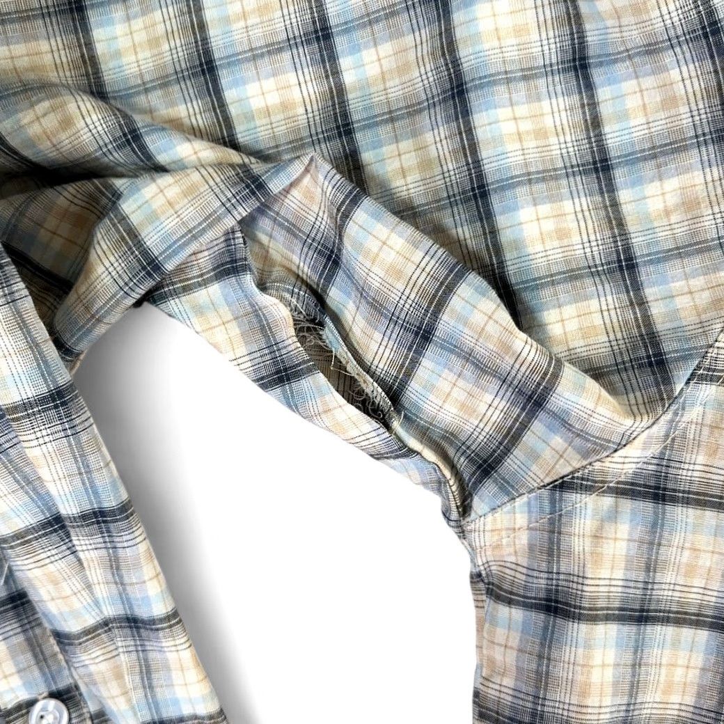 Vintage VINTAGE Senor De Los Cielos Western Shirt White Blue Plaid Adult LARGE Men Cotton Blend Button-Up with Pockets Cowboy Neckline Collared Snap Size US L / EU 52-54 / 3 - 7 Thumbnail