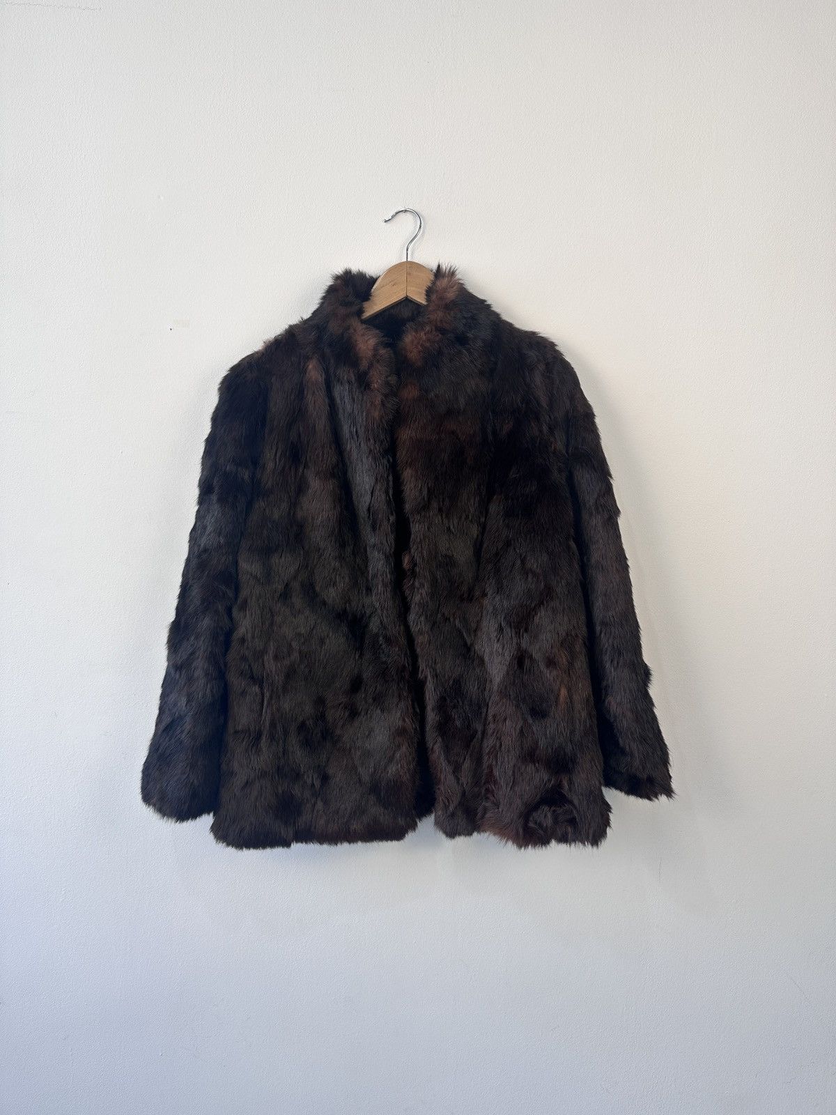 Other Genuine Rabbit Fur Coat 70s 80s Glam Boho Winter Jacket 14 Size L / US 10 / IT 46 - 2 Thumbnail