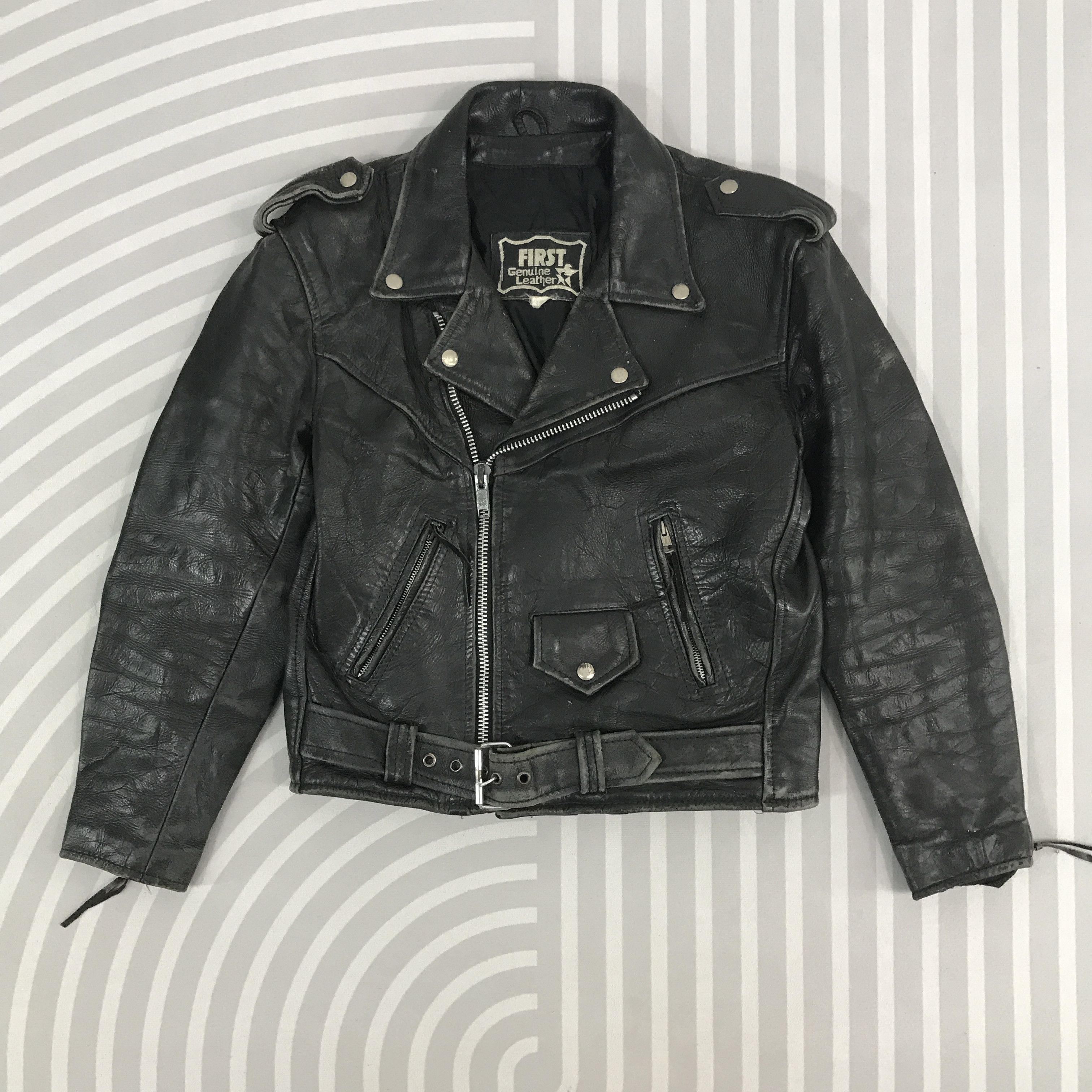 First MFG Co. × Vintage Vintage First Genuine Leather Double collar Jacket Size US S / EU 44-46 / 1 - 1 Thumbnail