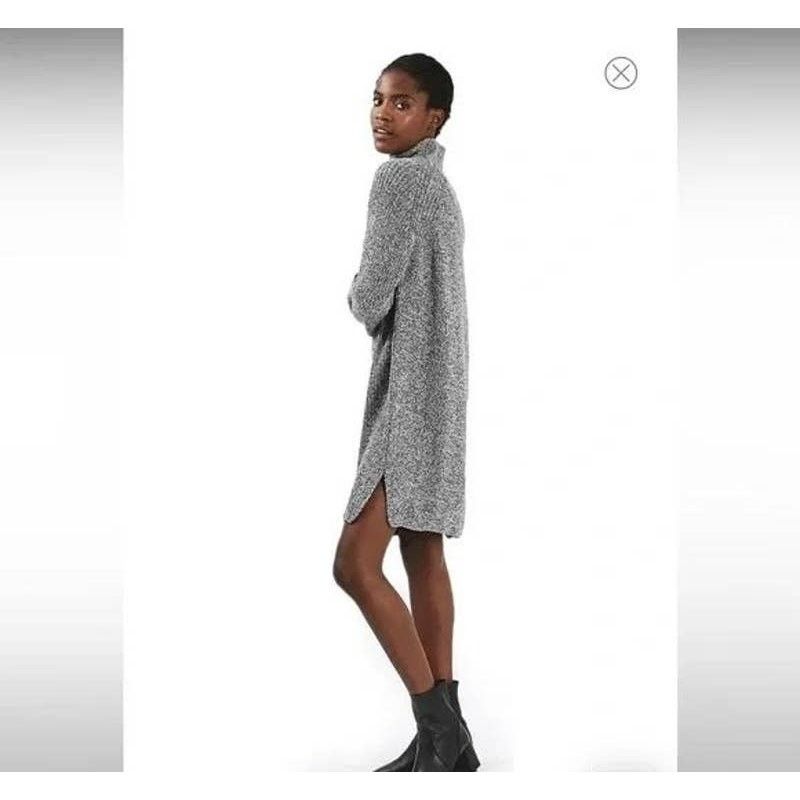 Topshop Topshop | Women’s Grunge Funnel Neck Sweater Dress | US 4 Size S / US 4 / IT 40 - 2 Thumbnail