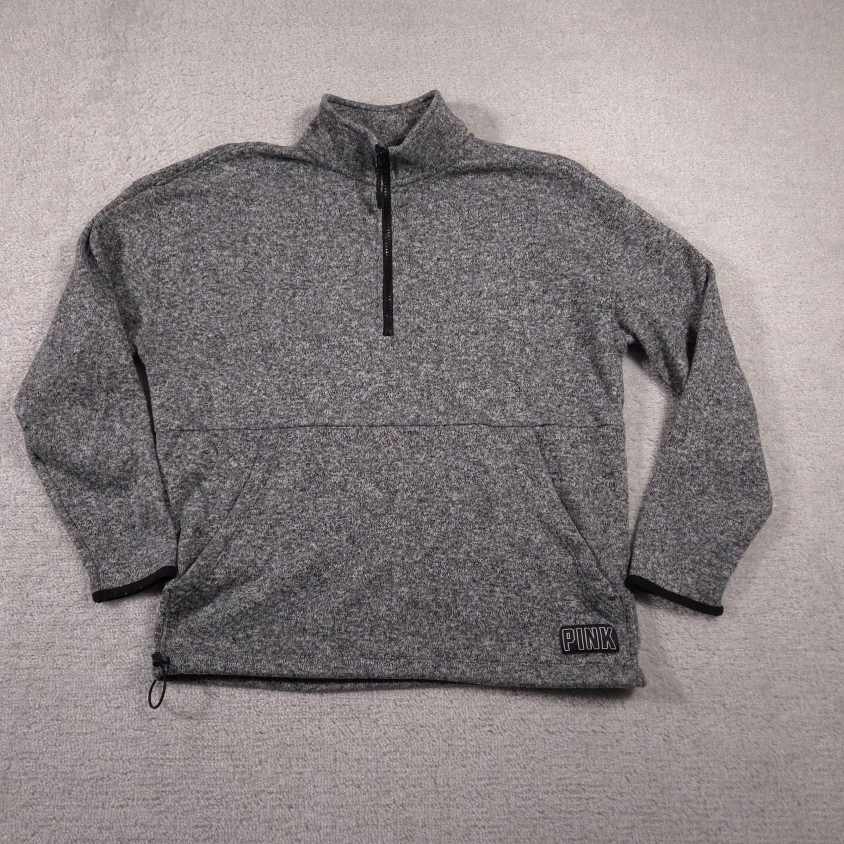 Pinko PINK Victoria's Secret Pullover Womens Medium Half Zip Sweater Fleece Pocket Sweater Gray Pocket Kangaroo Half Zip Mens? Size M / US 6-8 / IT 42-44 - 2 Thumbnail
