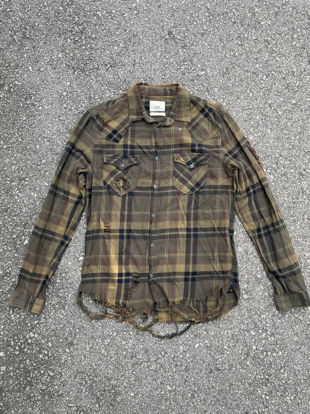 Zara Distressed/Destroyed Flannel Button Down Shirt Size US M / EU 48-50 / 2 - 1 Thumbnail