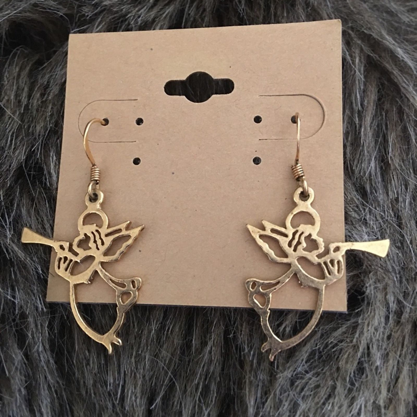Vintage Vintage 80s gold plated archangel Gabriel earrings Size ONE SIZE - 2 Thumbnail