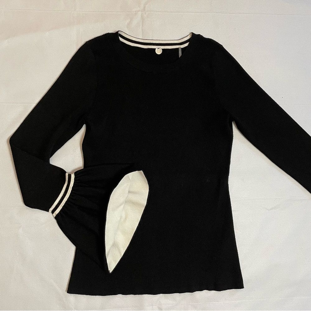 Other Margaret O'Leary Black Bell Sleeve Viscose Sweater Size L Size L / US 10 / IT 46 - 6 Thumbnail