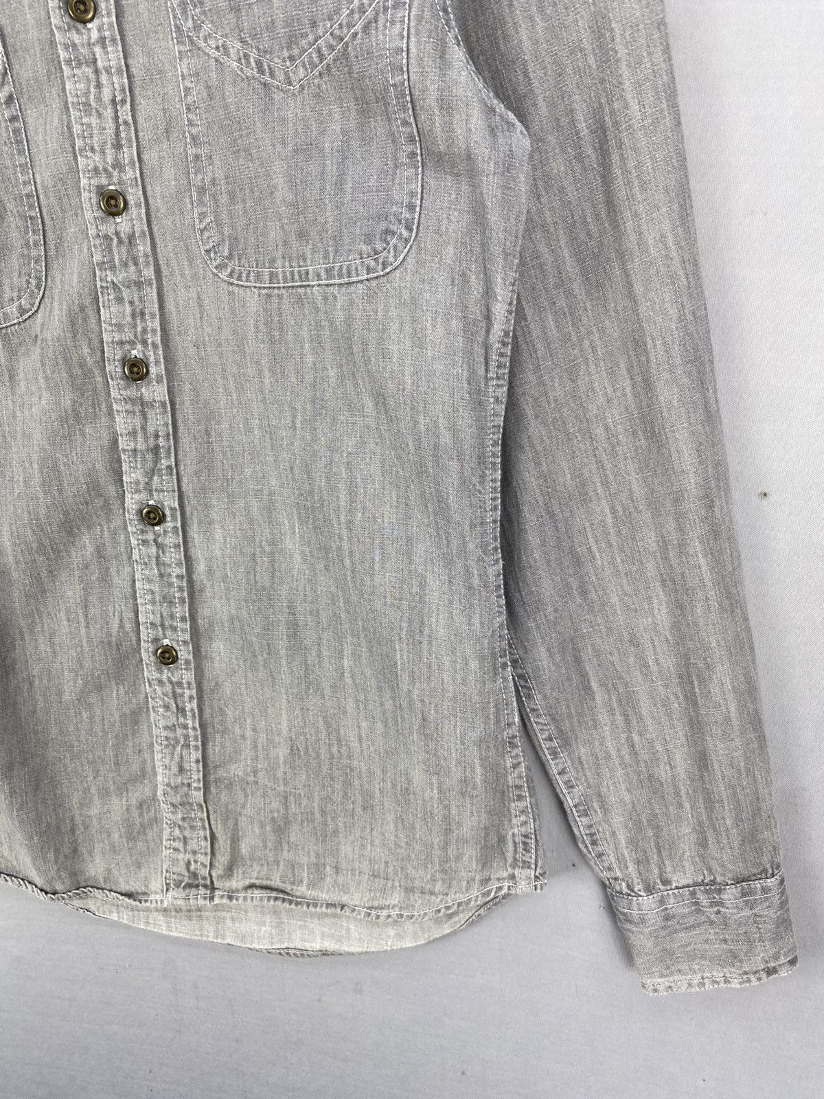 Flannel Topman Grey Denim Shirts Button Up Size US XXS / EU 40 - 3 Thumbnail