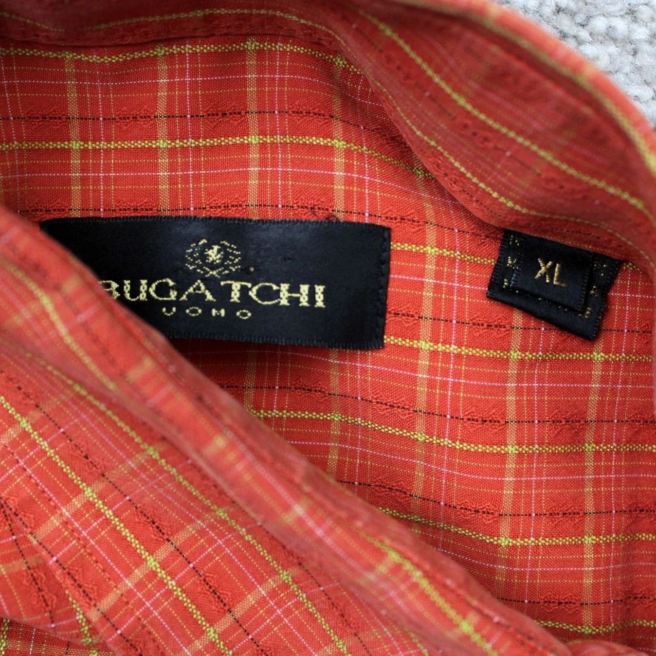 BUGATCHI Bugatchi Uomo Shirt Mens XL Orange Modal Rayon Short Sleeve Button-Down Size US XL / EU 56 / 4 - 6 Thumbnail