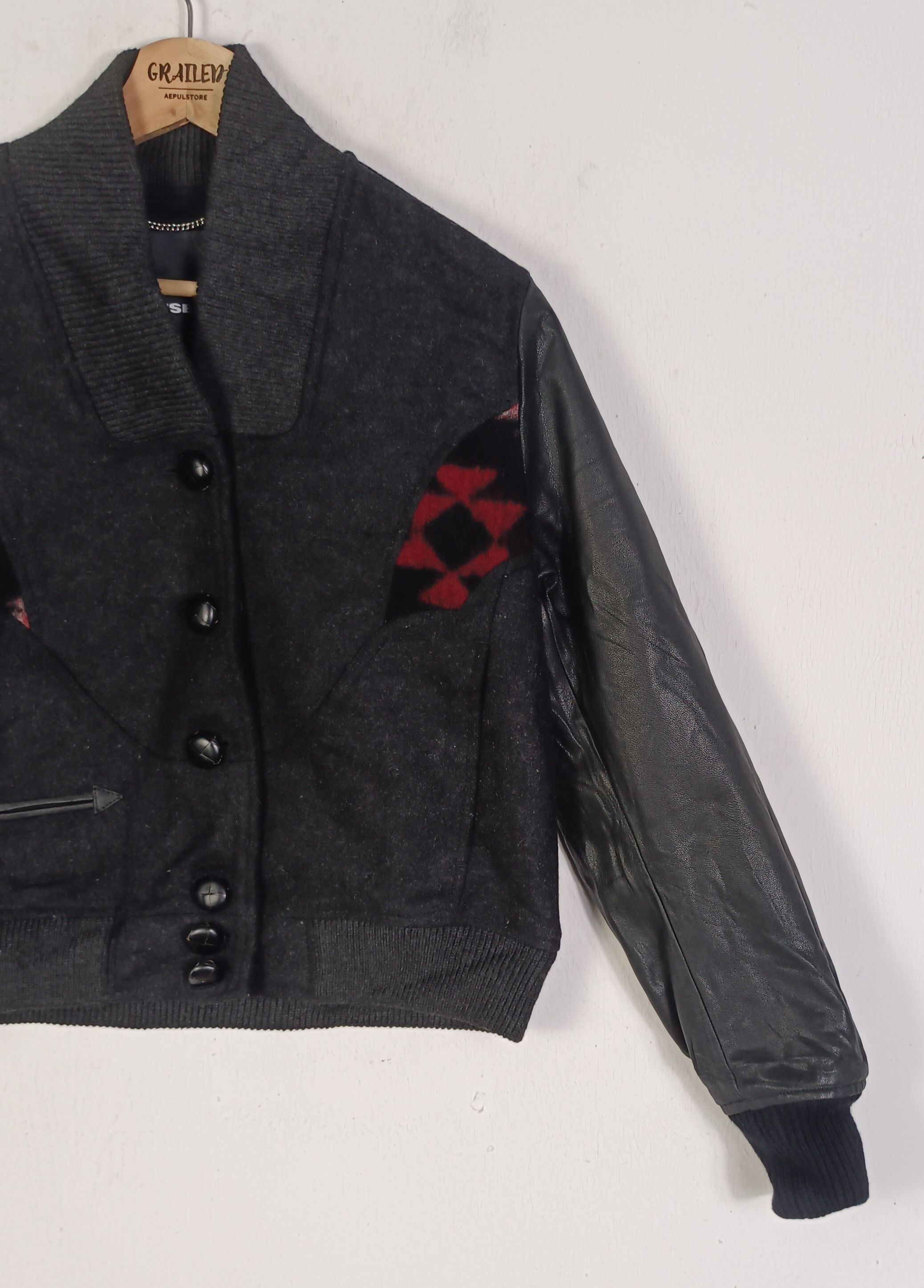 Diesel Vintage Diesel Blouson Leather Wool Varsity Size US M / EU 48-50 / 2 - 6 Thumbnail