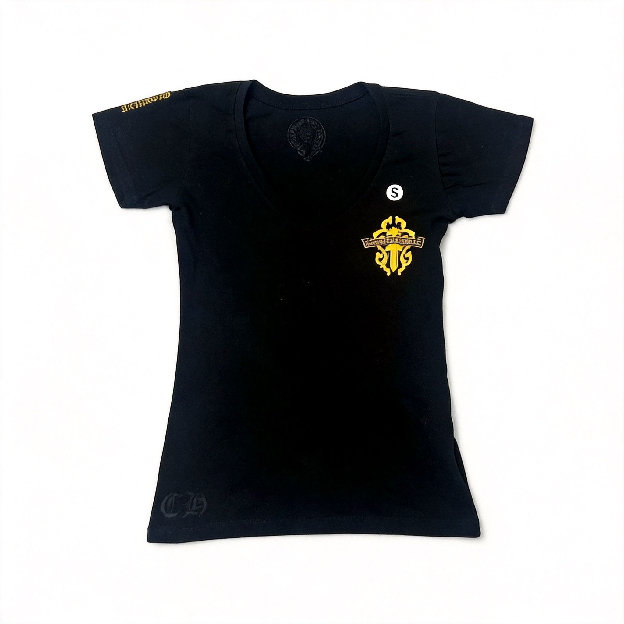 Chrome Hearts × Designer × Luxury Distressed Chrome Hearts V Neck