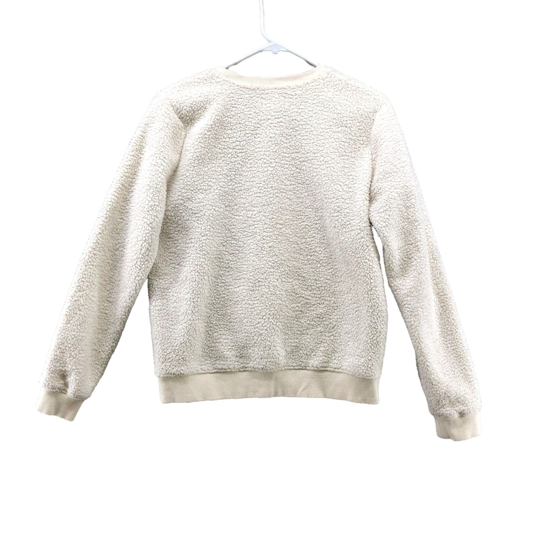 Lucky Brand Lucky Brand Sherpa Sweater Womens S Ivory Crewneck Pullover Sweatshirt Soft Size S / US 4 / IT 40 - 2 Thumbnail
