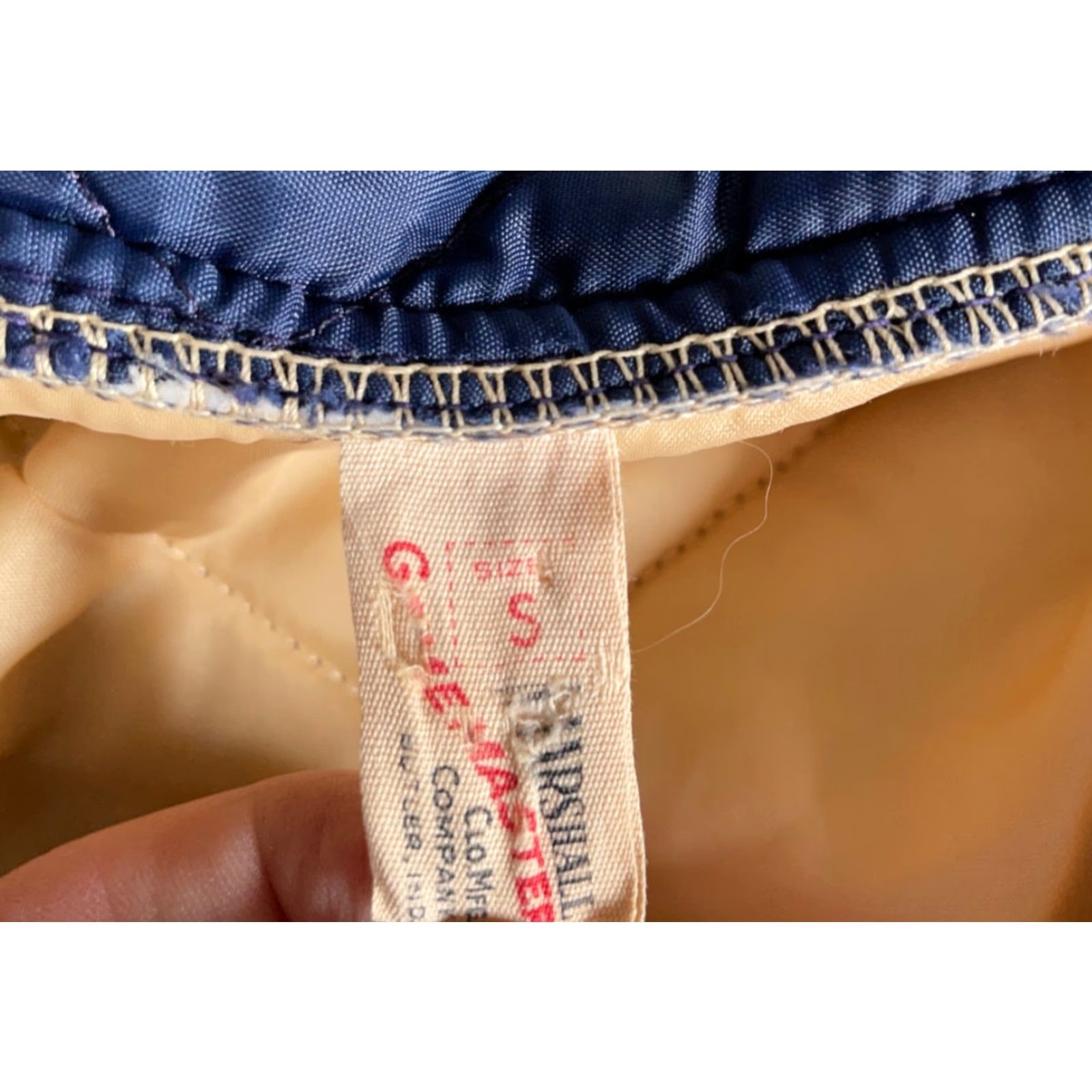Vintage VINTAGE Marshall Jacket 60s Gamemaster Quilted Short Bomber Jacket Blue Snap Button Men Small Size US S / EU 44-46 / 1 - 3 Thumbnail