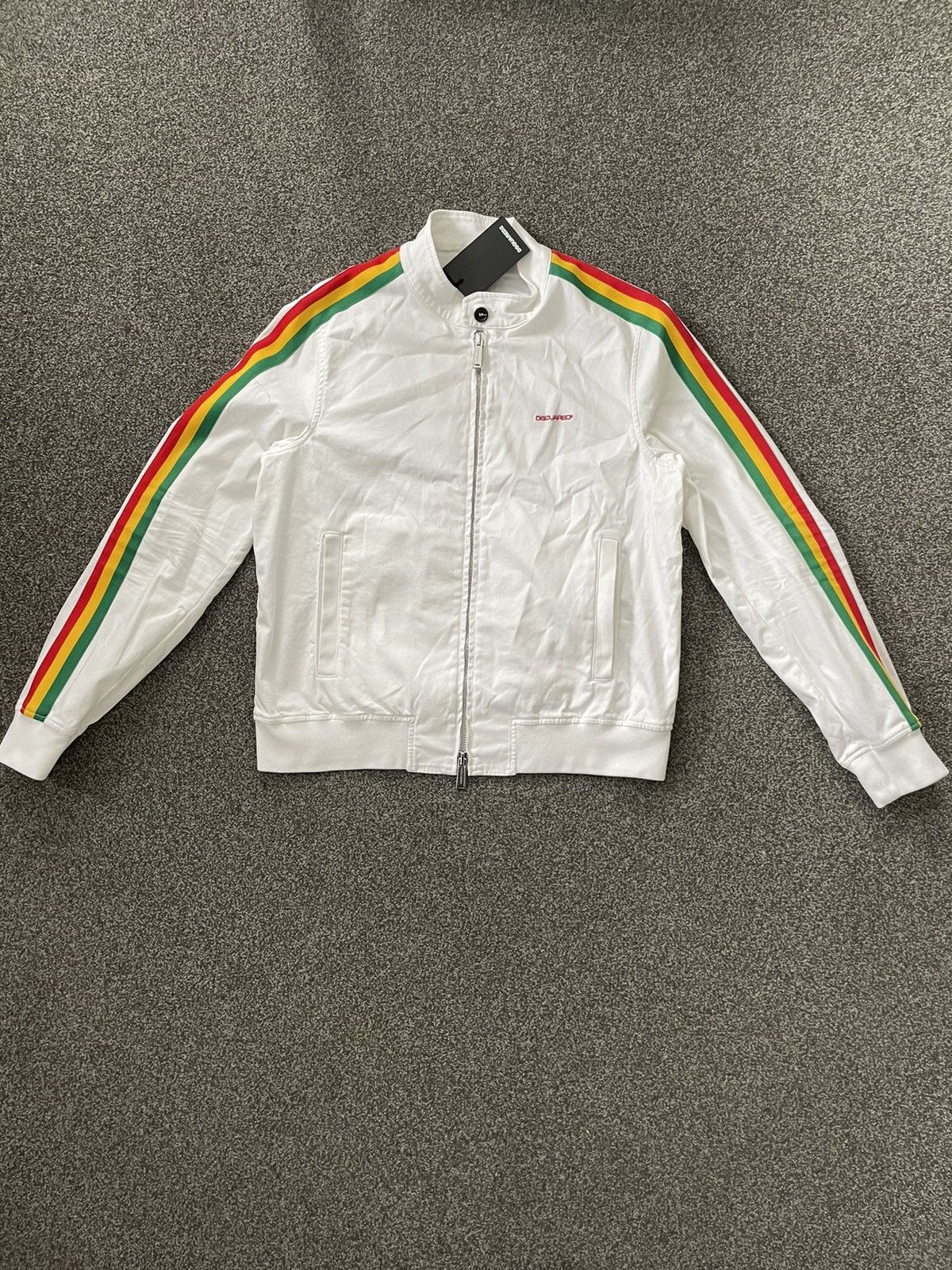 image of Dsquared2 Barracuda Tennis Bomber in White, Men's (Size Large)