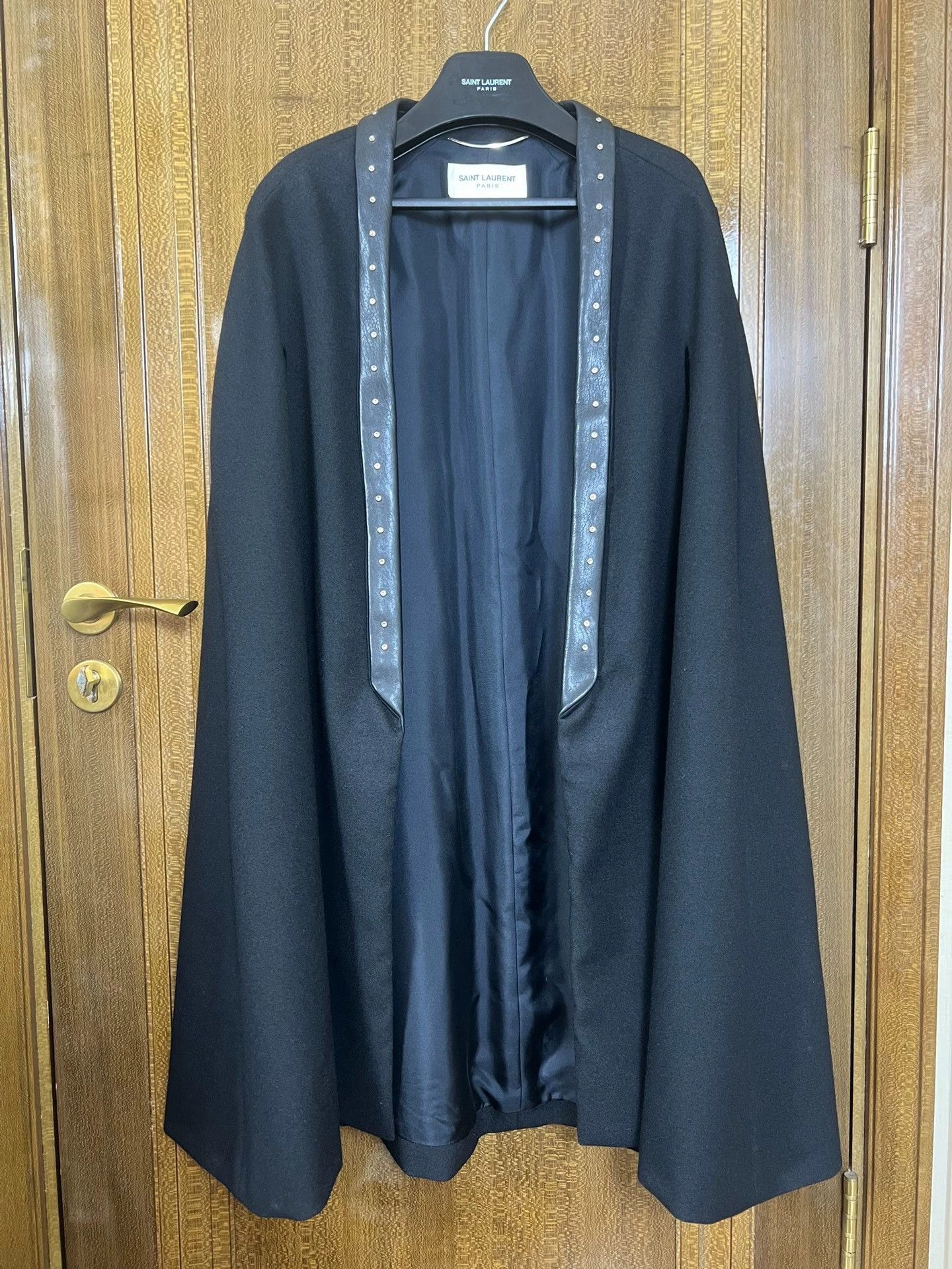 Saint Laurent Paris Saint Laurent Paris Riveted leather collar cloak Size US M / EU 48-50 / 2 - 1 Thumbnail