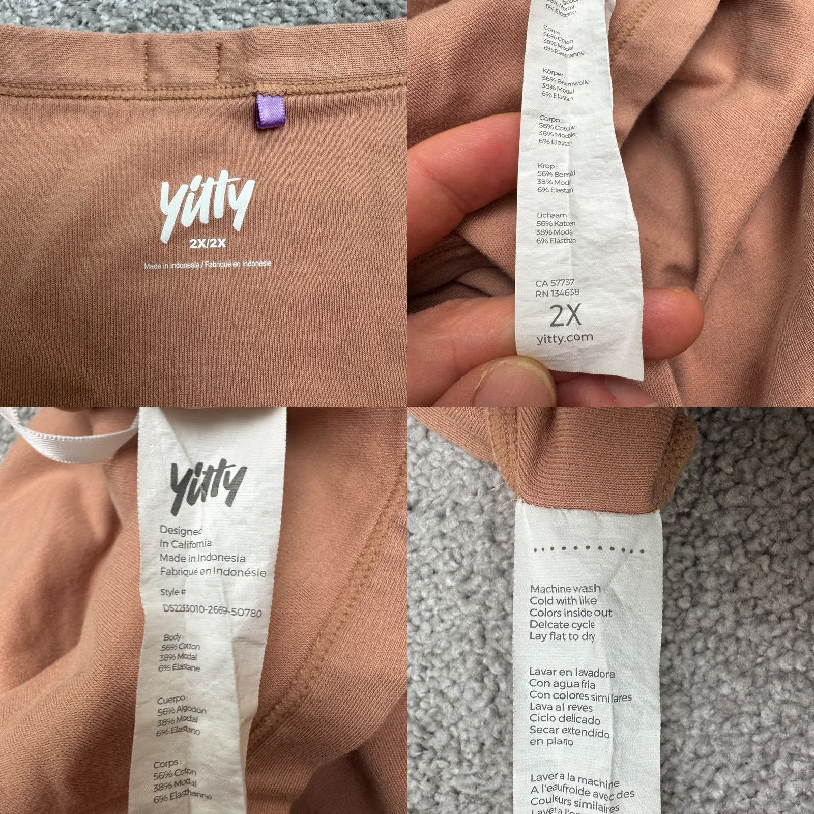 Vintage Yitty Bodycon Mini Tank Dress Womens Plus 2X Tan Brown Scoop Neck Stretch Casual Shirt Sleeveless Womens Fashion Size XXL / US 16-18 / IT 52-54 - 8 Thumbnail