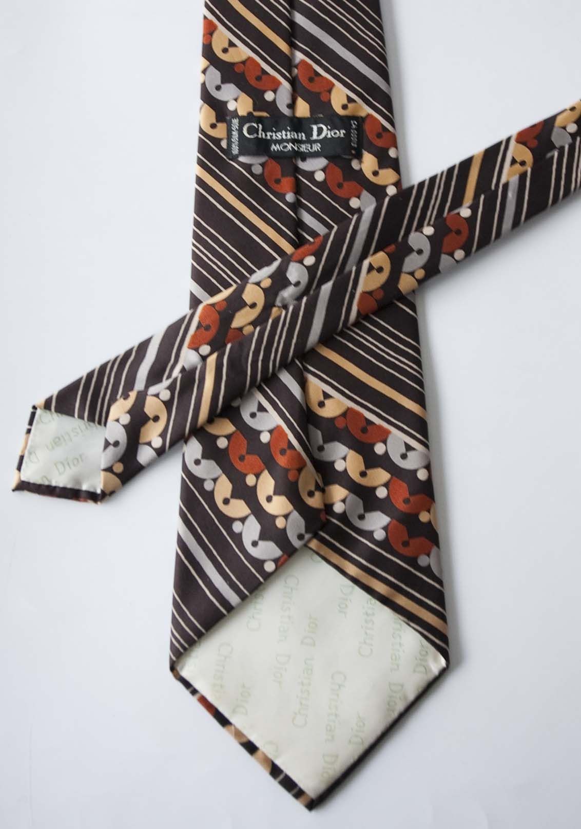 Christian Dior Monsieur × Vintage Christian Dior Monsieur Tie 100% Silk Vintage Abstract Size ONE SIZE - 5 Thumbnail