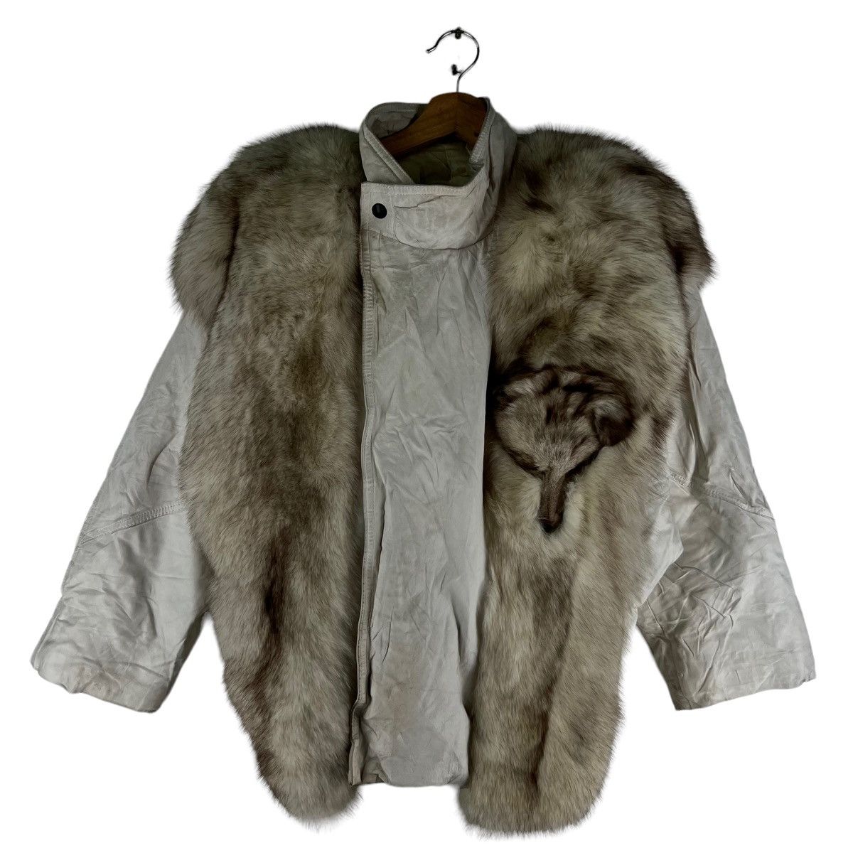 Japanese Brand 🔥VINTAGE GENUINE LEATHER JACKET GRANVALTA FOX FUR Size US M / EU 48-50 / 2 - 1 Thumbnail