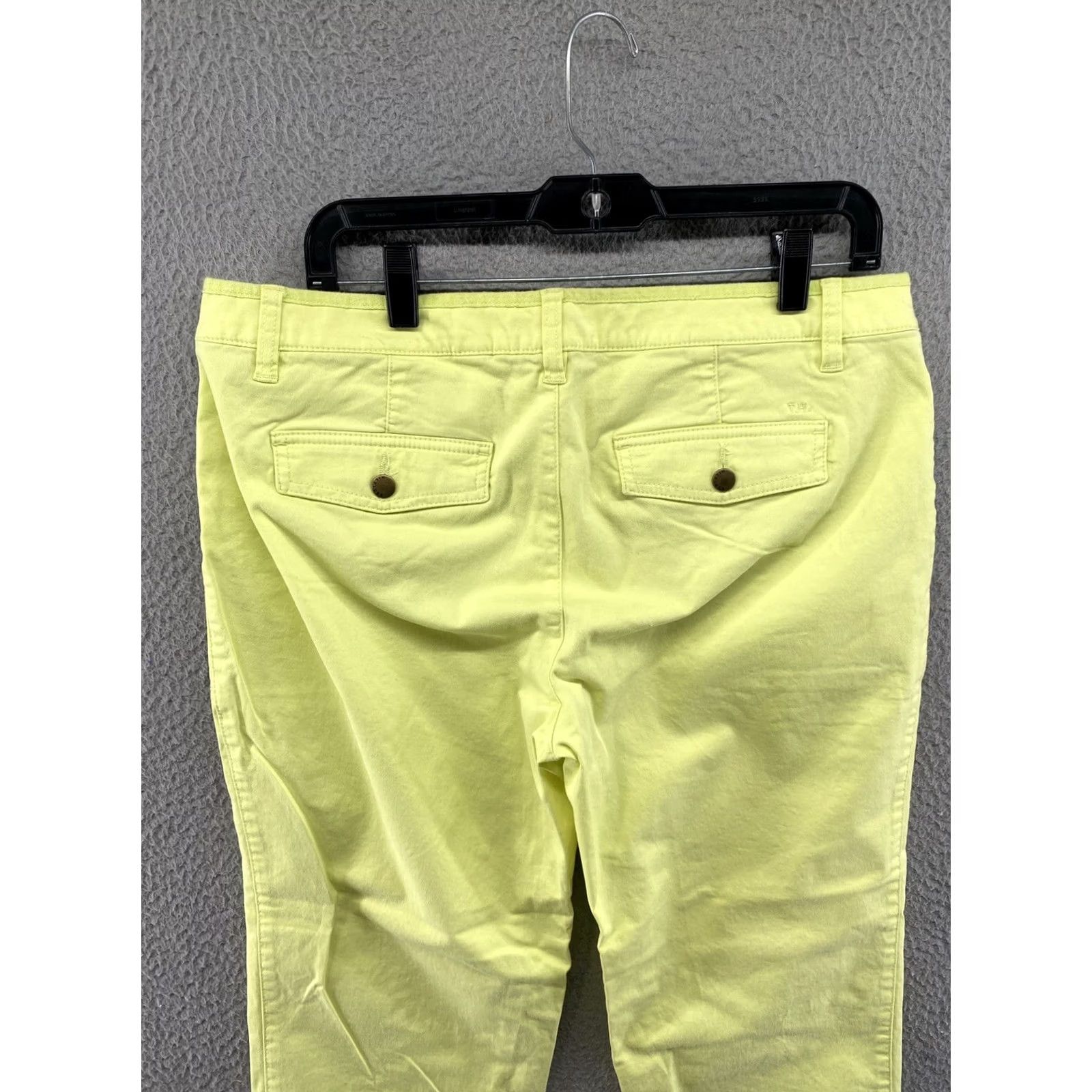 Tommy Hilfiger Tommy Hilfiger Womens Pants Neon Lime Green Roll Up Tab 12 Denim Cotton 90s City Hip Hop Logo Casual Workwear Pants Womens Size 34" / US 12 / IT 48 - 7 Thumbnail